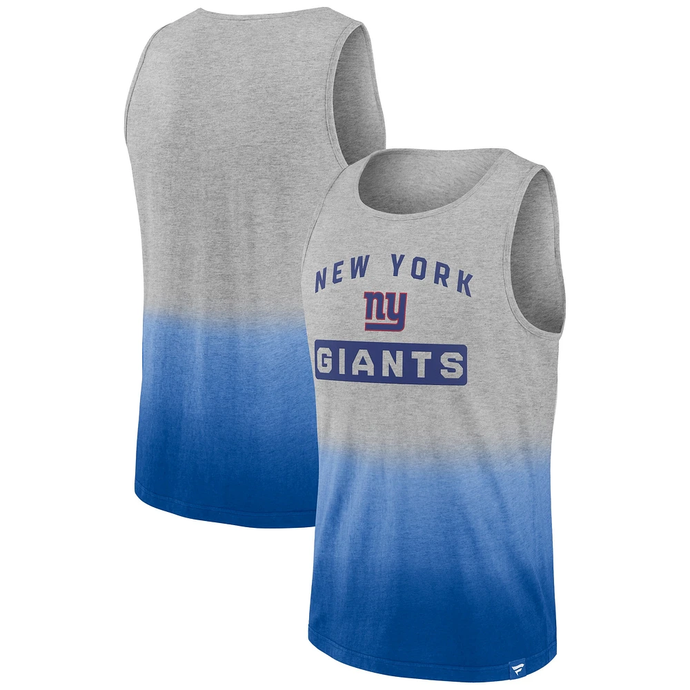 Fanatics pour hommes Heathered Grey/Royal New York Giants Our Year - Débardeur