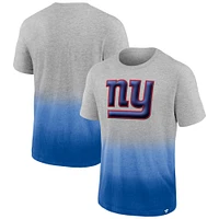 Men's Fanatics Heathered Gray/Royal New York Giants Team Ombre - T-Shirt