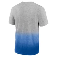 Fanatics pour hommes gris chiné/royal New York Giants Team Ombre - T-shirt