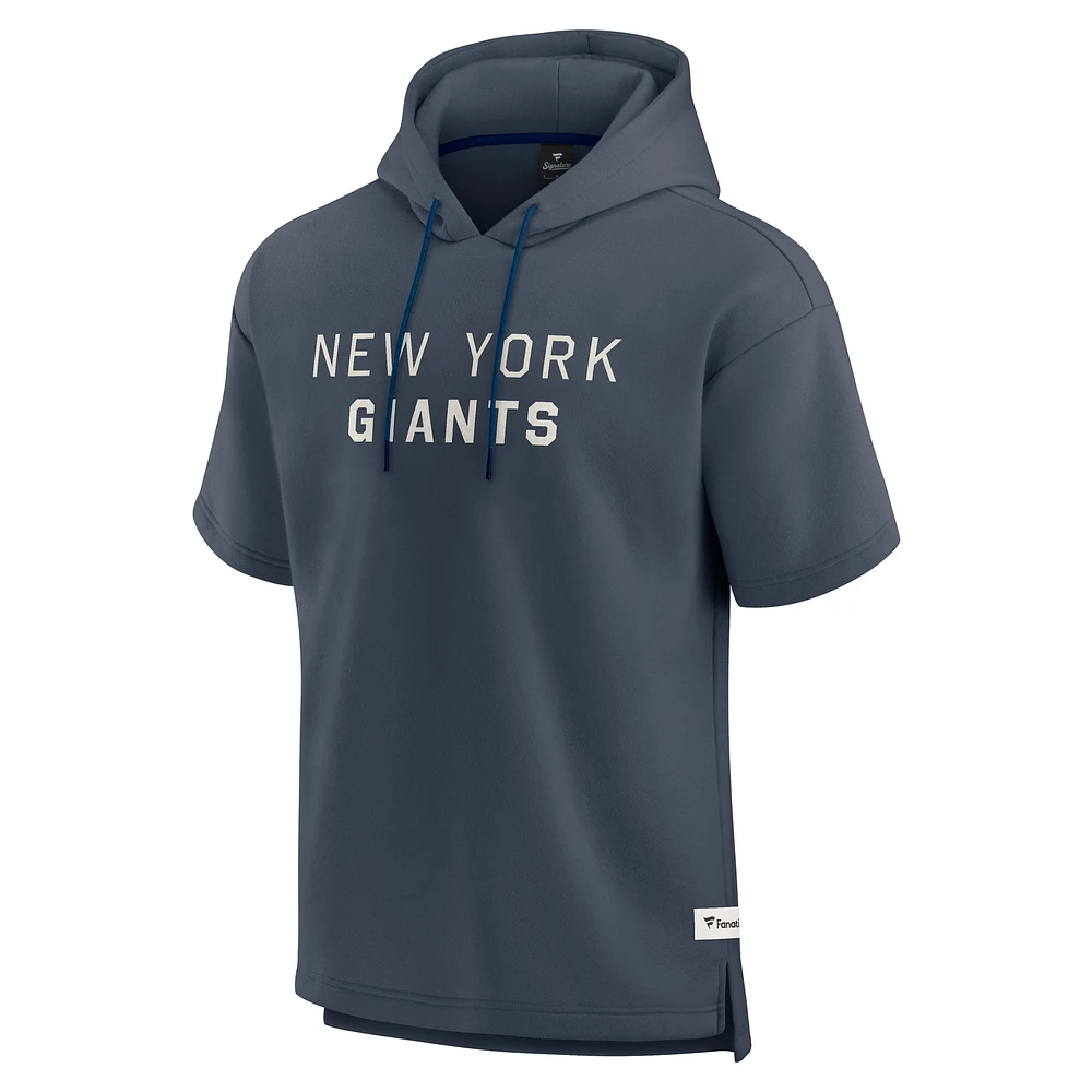 Men's Fanatics Navy New York Giants Elements Future Ground Lettering Short Sleeve Pullover Hoodie