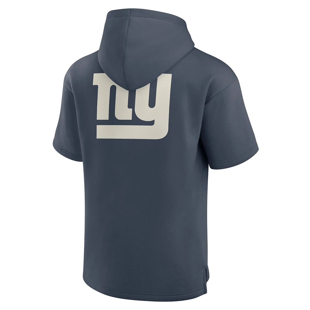 Men's Fanatics Navy New York Giants Elements Future Ground Lettering Short Sleeve Pullover Hoodie