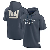 Men's Fanatics Navy New York Giants Elements Future Ground Lettering Short Sleeve Pullover Hoodie