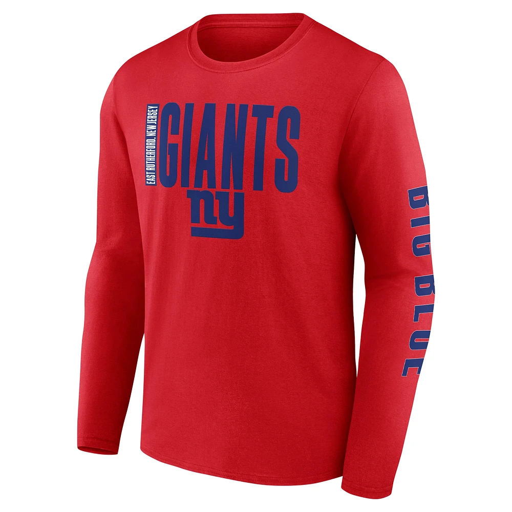 T-shirt à manches longues Fanatics Red New York Giants Vision pour hommes