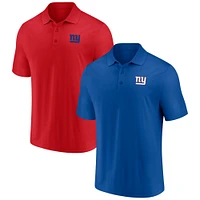 Ensemble de 2 polos Fanatics Royal/Rouge New York Giants domicile et extérieur pour hommes