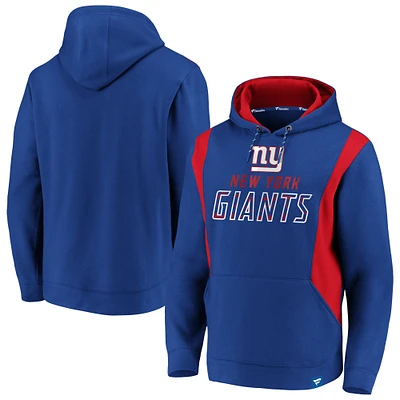 Men's Fanatics Royal/Red New York Giants Iconic Color Block Pullover Hoodie