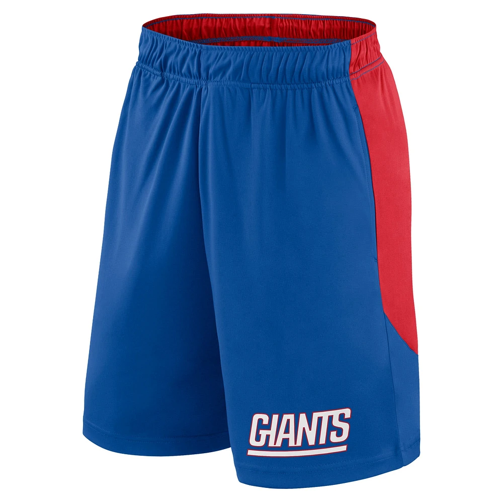 Short de lancement Fanatics Royal/Red New York Giants pour homme