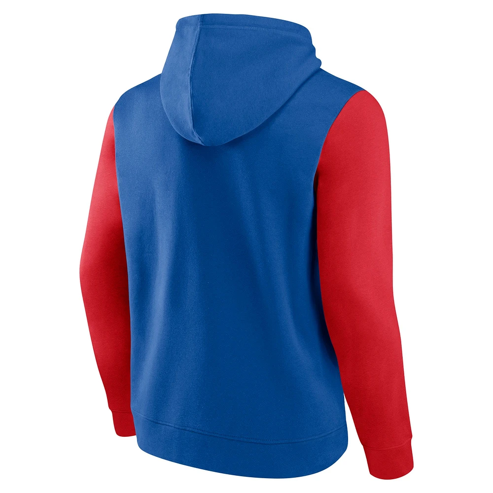 Men's Fanatics Royal/Red New York Giants Outline Pullover Hoodie