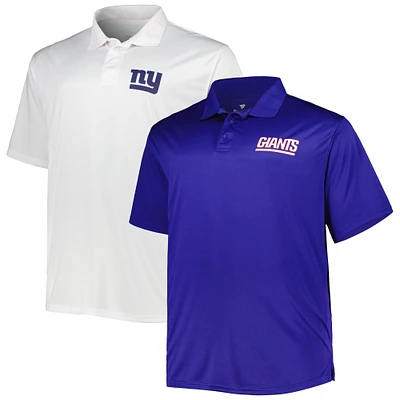 Ensemble de deux polos unis Fanatics Royal/White New York Giants pour hommes