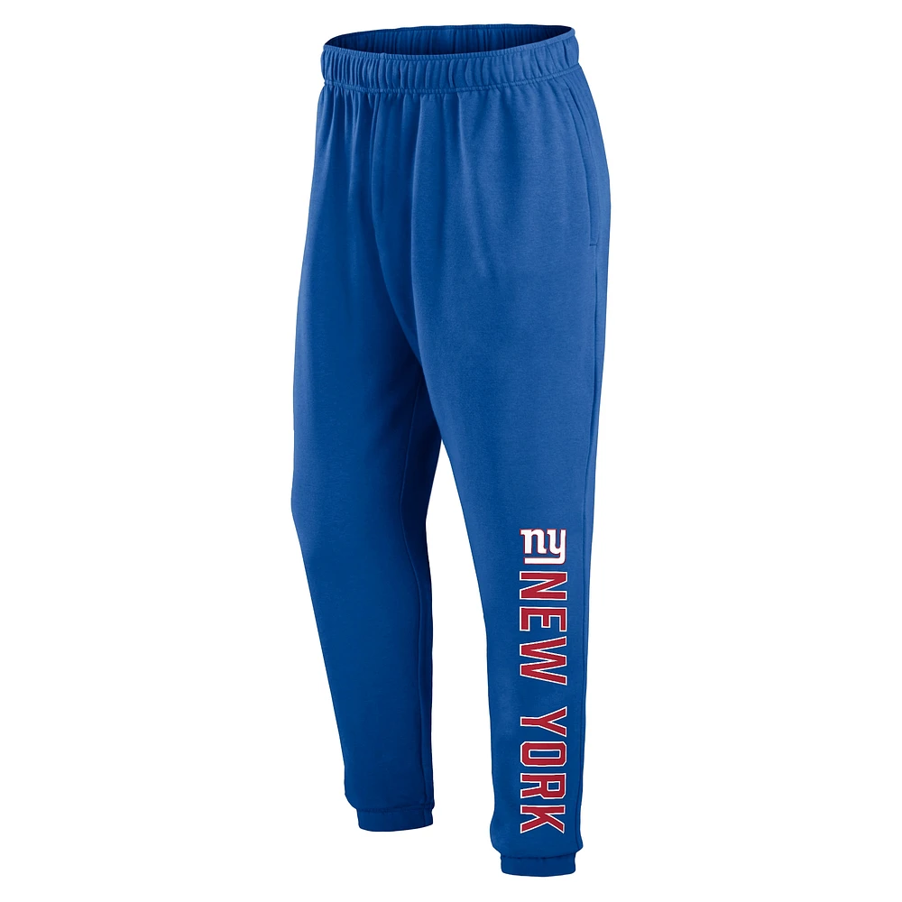 Pantalon de survêtement Fanatics Royal New York Giants Big & Tall Chop Block pour hommes