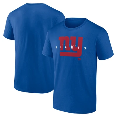 T-shirt coordonné Fanatics Royal New York Giants pour hommes, grande taille