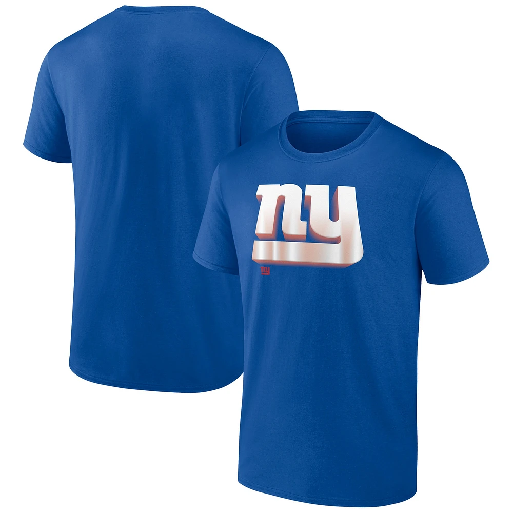 T-shirt Fanatics Royal New York Giants Chrome Dimension pour hommes