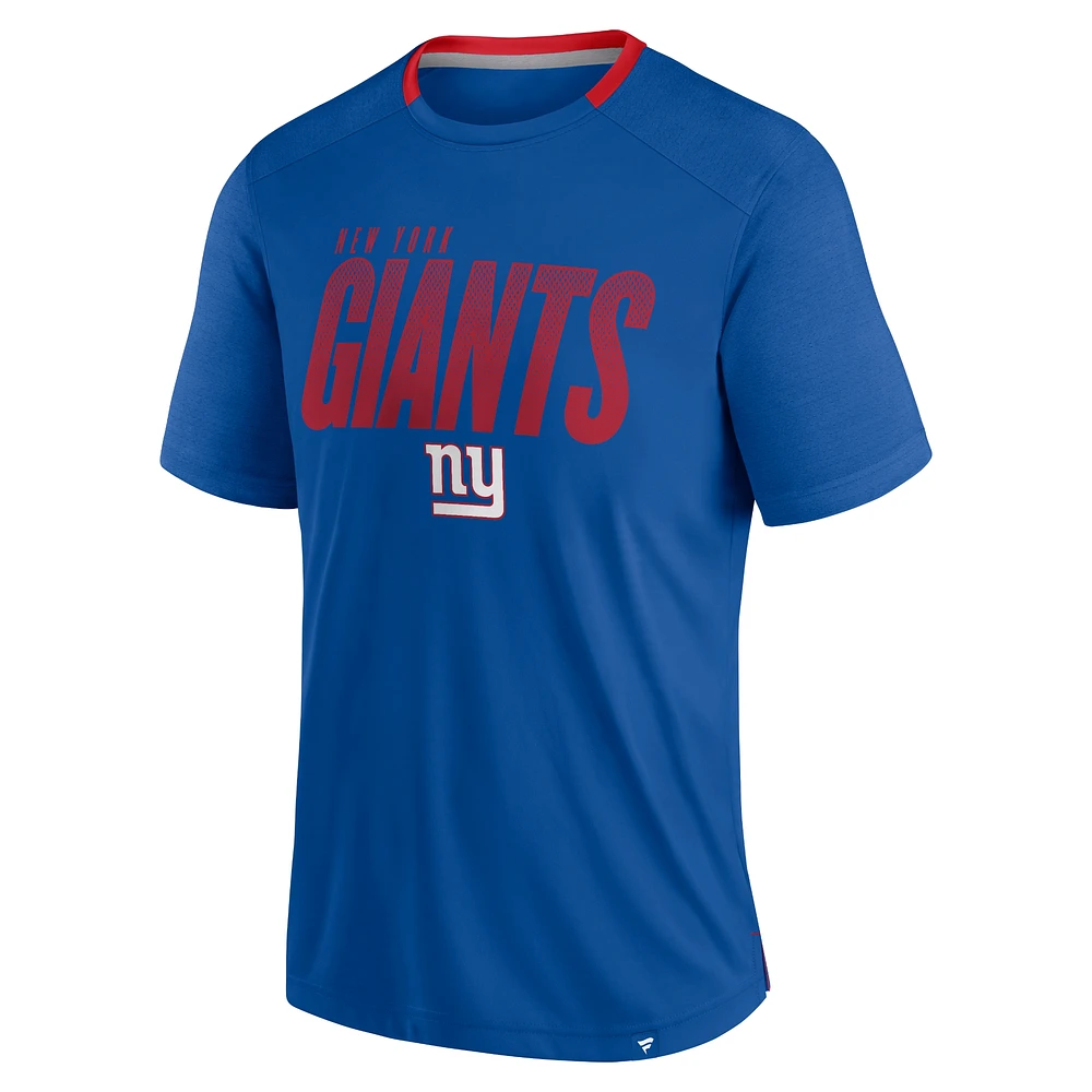 Men's Fanatics Royal New York Giants Defender Fade Slant T-Shirt