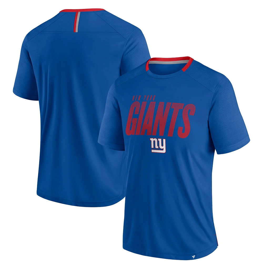 T-shirt Fanatics Royal New York Giants Defender Fade Slant pour homme