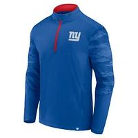 Men's Fanatics Royal New York Giants Defender Quarter-Zip Sweatshirt