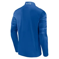 Men's Fanatics Royal New York Giants Defender Quarter-Zip Sweatshirt