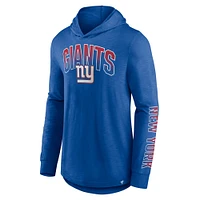 Men's Fanatics Royal New York Giants Front Runner Long Sleeve Hooded T-Shirt