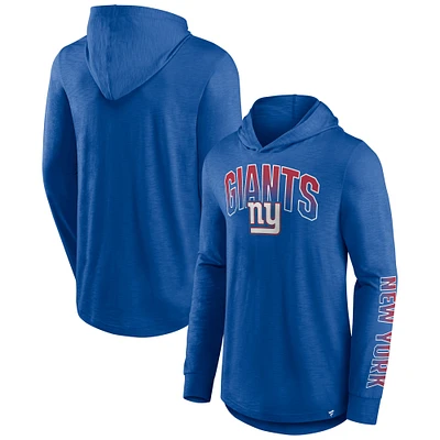 T-shirt à capuche manches longues Royal New York Giants Front Runner de marque Fanatics pour hommes