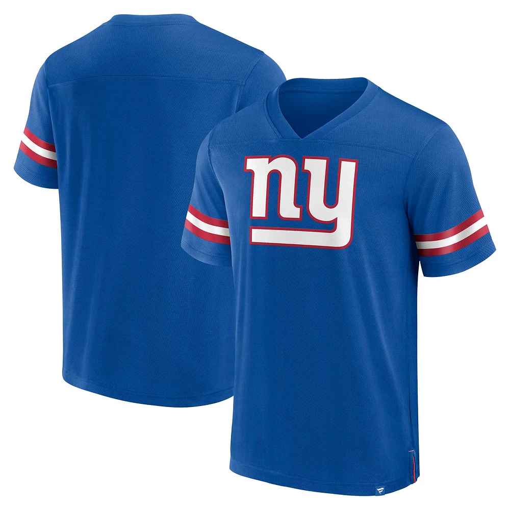 T-shirt à col en V Fanatics Royal New York Giants pour hommes