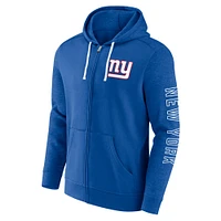 Sweat à capuche entièrement zippé pour hommes Fanatics Royal New York Giants Offensive Lineup