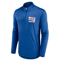 Men's Fanatics Royal New York Giants Quarterback Quarter-Zip Top