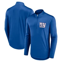 Men's Fanatics Royal New York Giants Quarterback Quarter-Zip Top