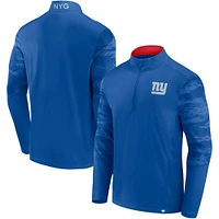 Veste à quart de zip Fanatics Royal New York Giants Ringer pour hommes