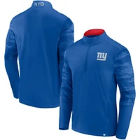 Men's Fanatics Royal New York Giants Ringer Quarter-Zip Jacket