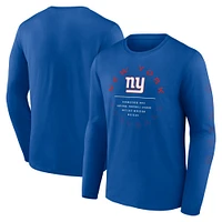 Men's Fanatics Royal New York Giants Stat Sheet Long Sleeve T-Shirt