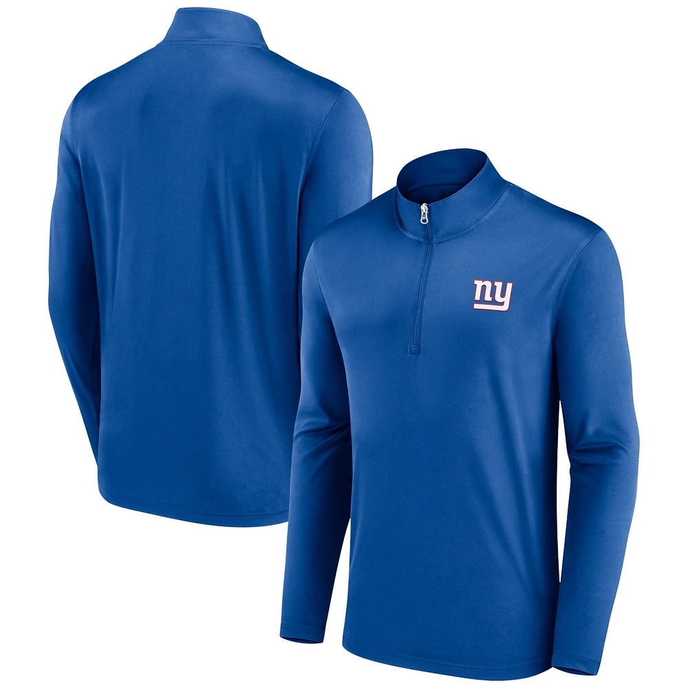 Veste à quart de zip Fanatics Royal New York Giants Underdog pour hommes