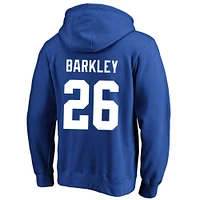 Fanatics Saquon Barkley Royal New York Giants Sweat à capuche en polaire avec nom et numéro pour hommes