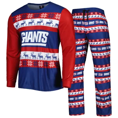 New York Giants FOCO Team Ugly Pajama Set - Navy