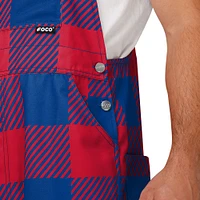 Men's FOCO  Royal New York Giants Big Logo Plaid Overalls