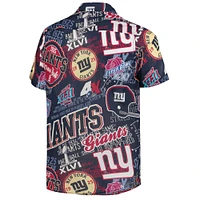 Chemise boutonnée thématique FOCO Royal New York Giants pour homme