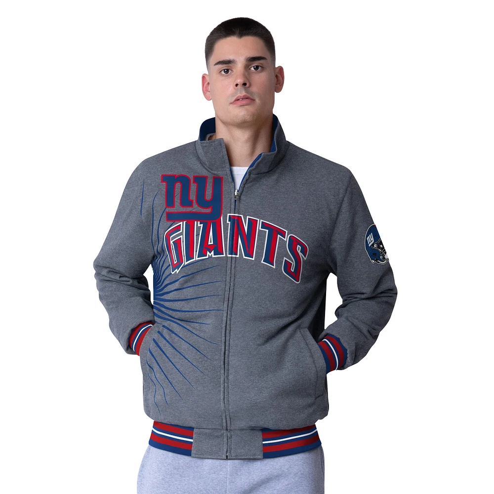 Men's G-III Extreme Royal New York Giants Strong Arm Reversible Full-Zip Jacket