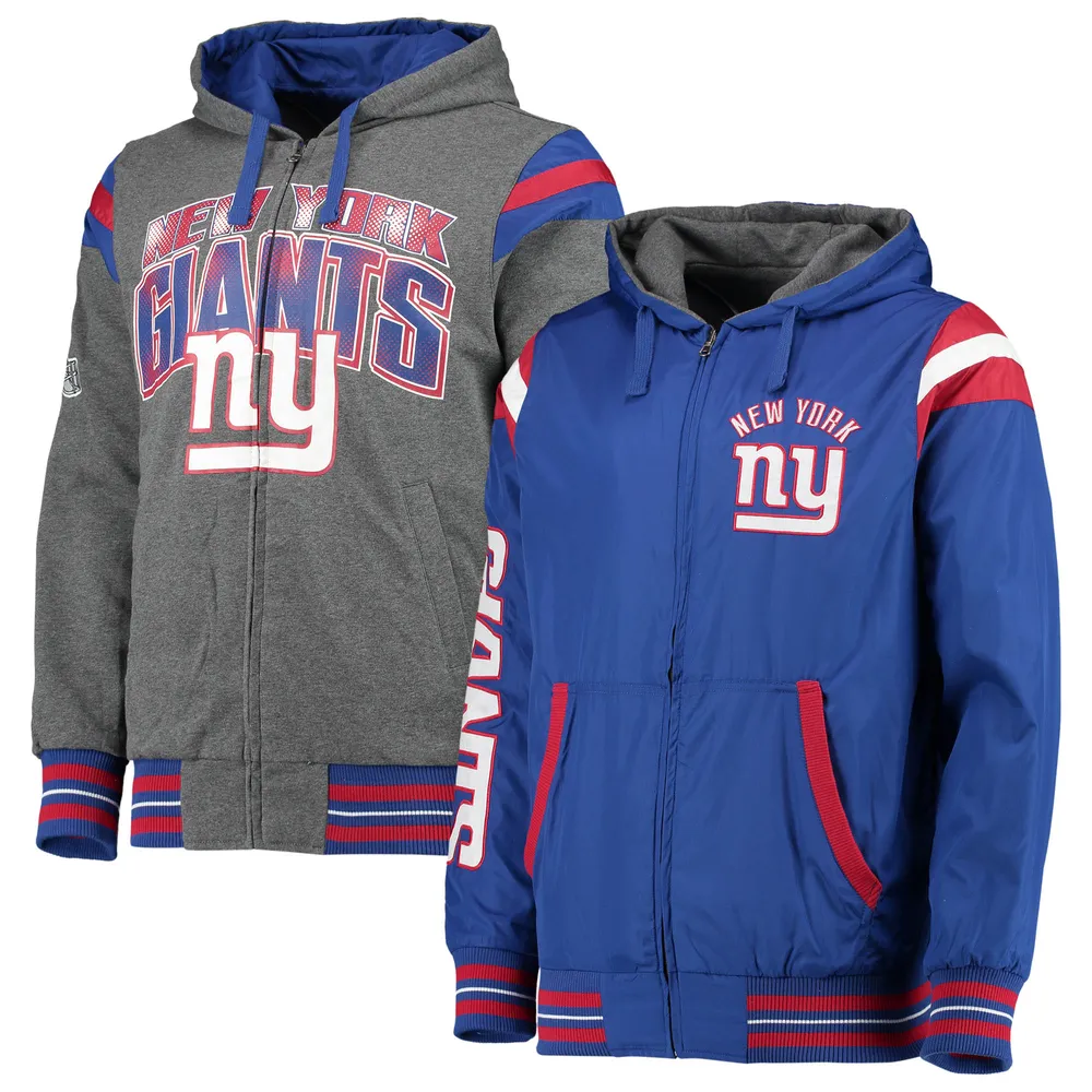 New York Giants Two-Tone Reversible Fleece Jacket - Gray/Royal