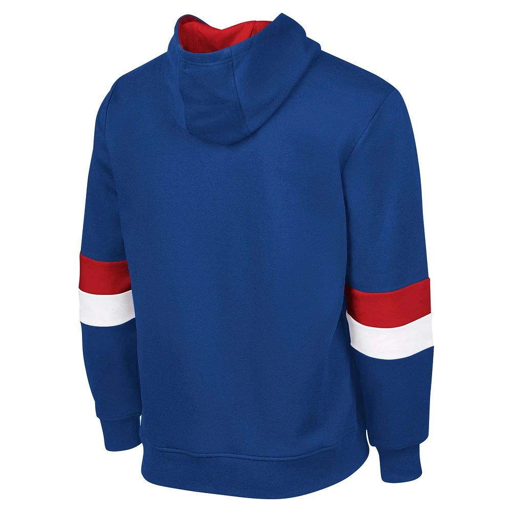 Men's G-III Sports by Carl Banks Royal/Red New York Giants Adaptive Faceoff Pullover Hoodie