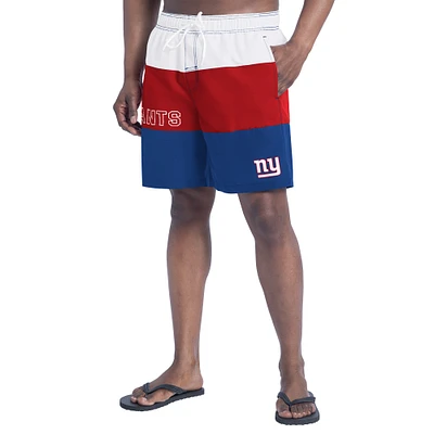 Short de bain G-III Sports by Carl Banks pour homme, bleu royal/rouge, motif Sunrise Volley des New York Giants