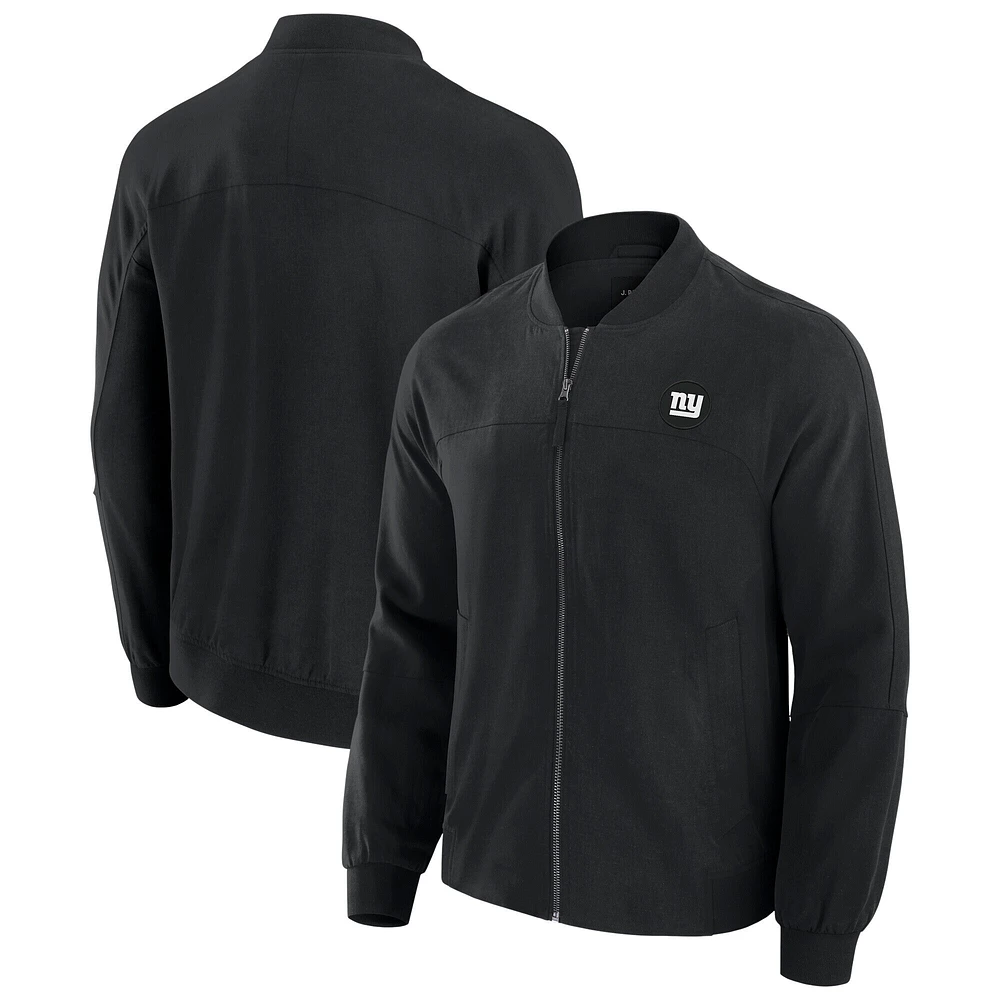 Men's J. Palmer Black New York Giants Lightweight Cover-4 Tri-Blend Full-Zip Jacket