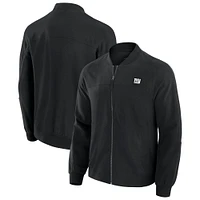 Men's J. Palmer Black New York Giants Lightweight Cover-4 Tri-Blend Full-Zip Jacket