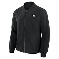 Men's J. Palmer Black New York Giants Lightweight Cover-4 Tri-Blend Full-Zip Jacket