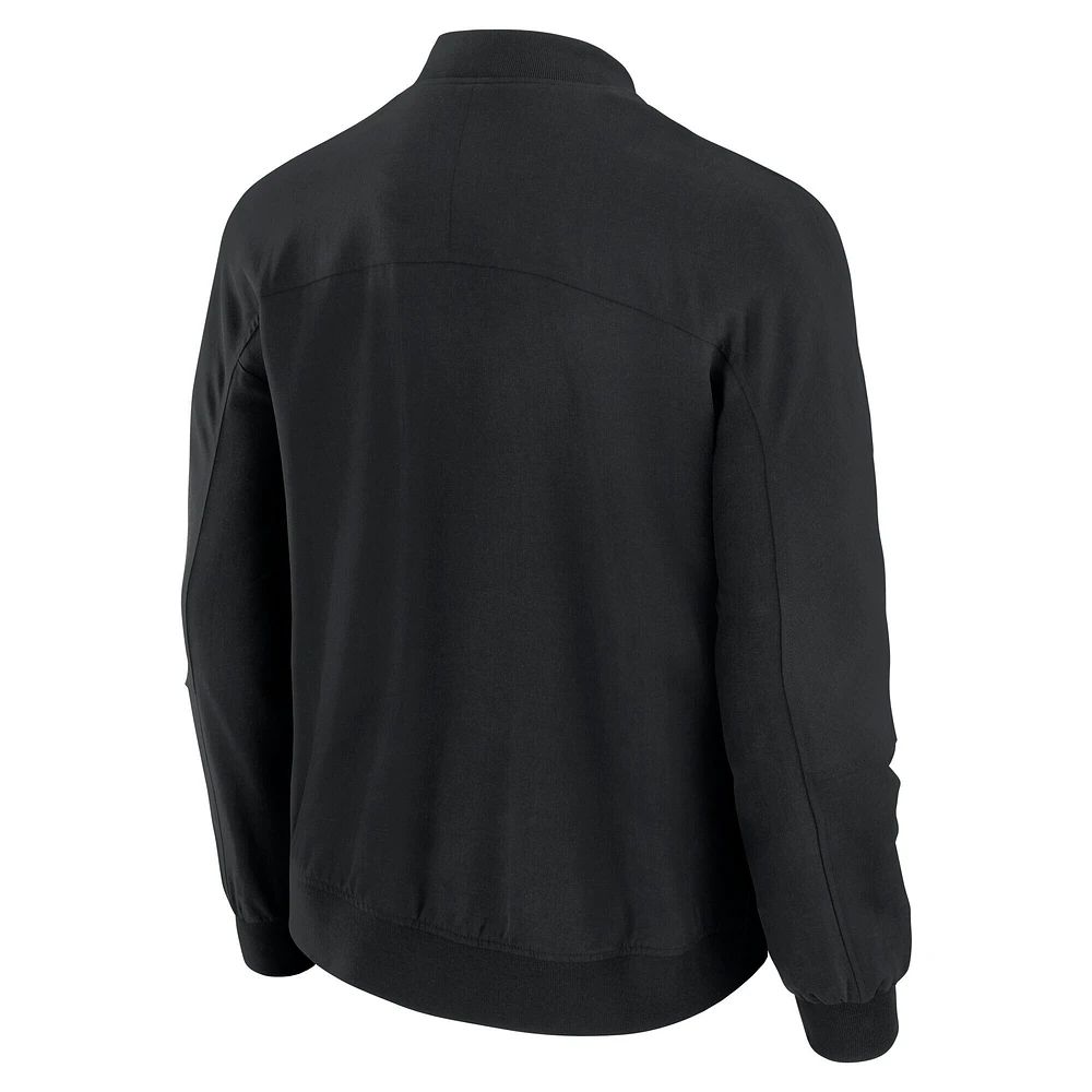 Men's J. Palmer Black New York Giants Lightweight Cover-4 Tri-Blend Full-Zip Jacket