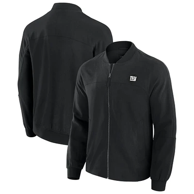 Men's J. Palmer Black New York Giants Lightweight Cover-4 Tri-Blend Full-Zip Jacket