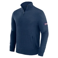 Men's J. Palmer Navy New York Giants Franchise Quarter-Zip Sweater