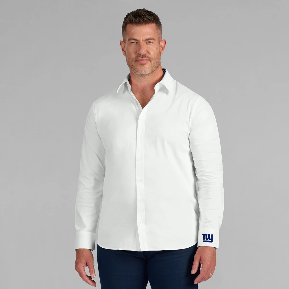 Chemise boutonnée à manches longues pour homme J. Palmer New York Giants Man-In-Motion blanche