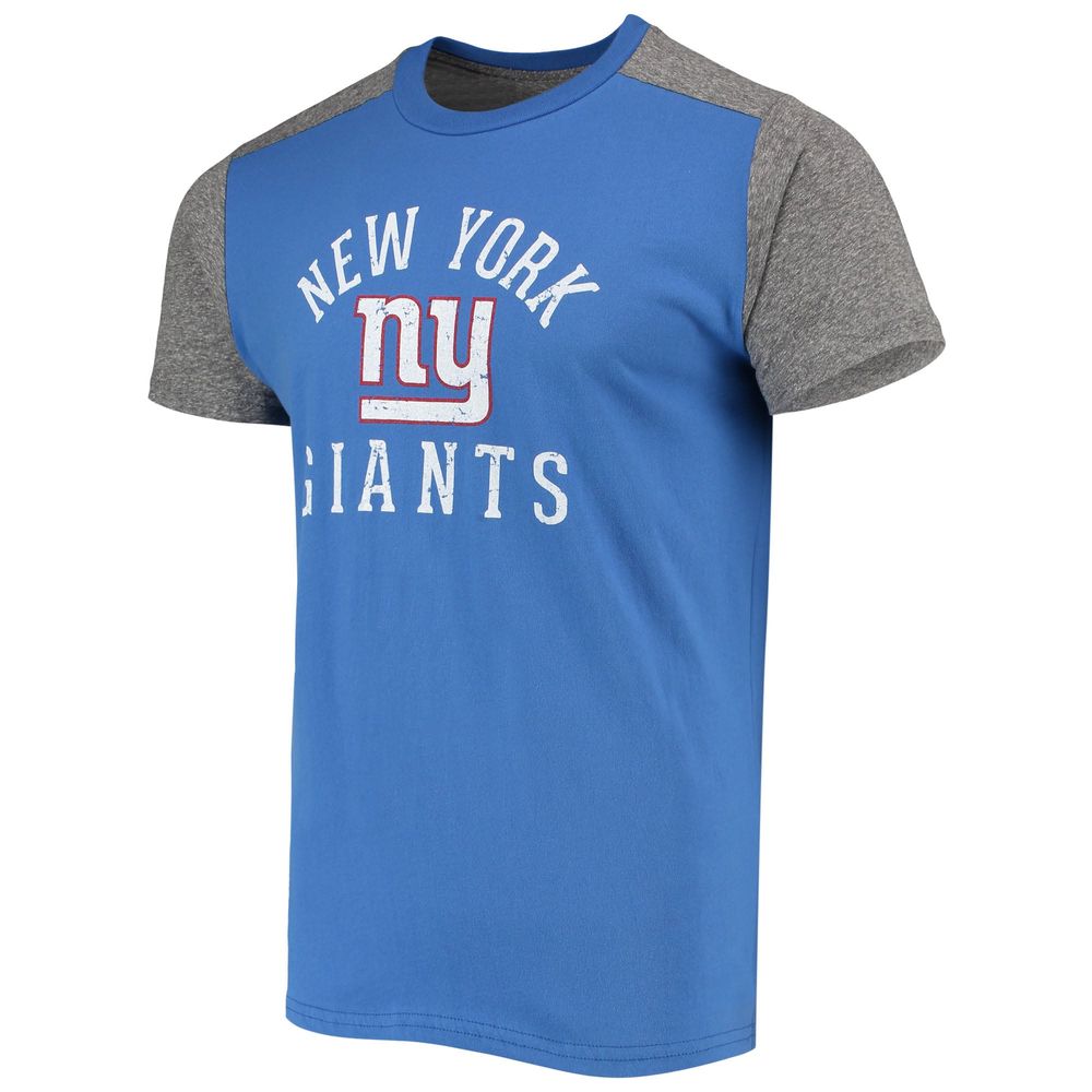 Men's Majestic Threads Royal/Gray New York Giants Field Goal Slub T-Shirt