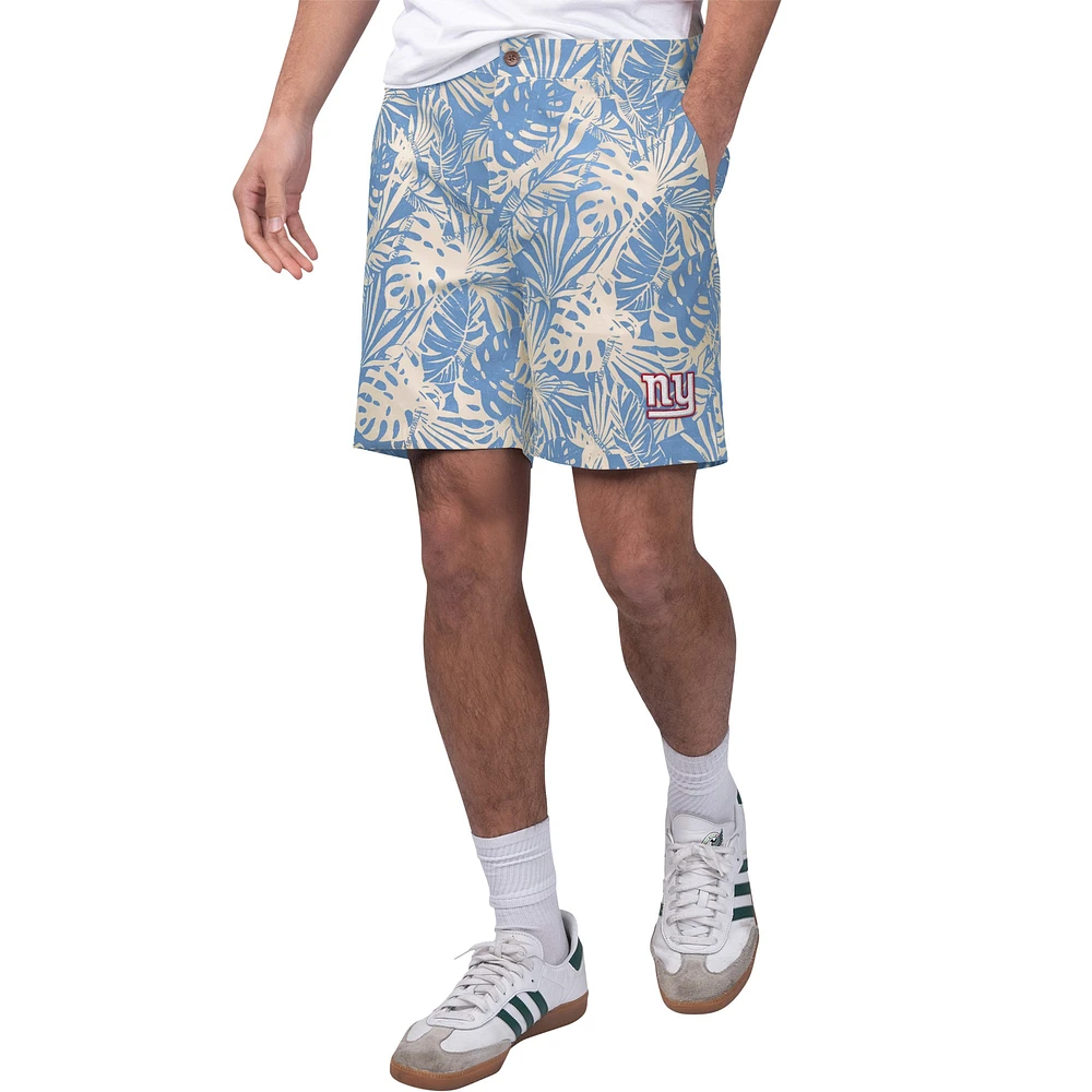 Men's Margaritaville Royal New York Giants Sandwashed Monstera Print Amphib Shorts