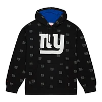 Sweat à capuche noir en polaire imprimé intégral Mitchell & Ness pour hommes des Giants de New York