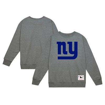 Sweat-shirt en molleton basique gris chiné Mitchell & Ness pour homme des New York Giants