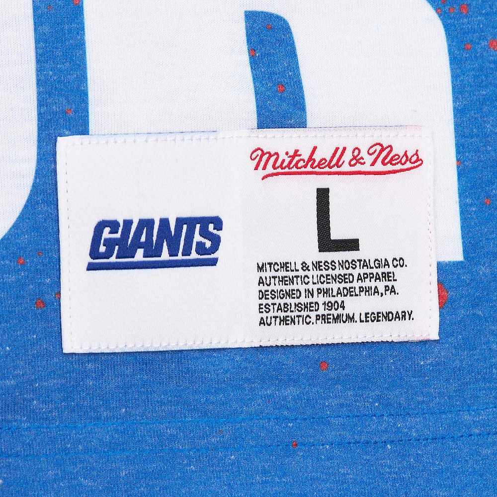 T-shirt Mitchell & Ness Lawrence Taylor pour homme, joueur retraité des New York Giants, gris Burst