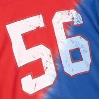 Men's Mitchell & Ness Lawrence Taylor Royal/Red New York Giants Retired Player Name Number Diagonal Tie-Dye - V-Neck T-Shirt